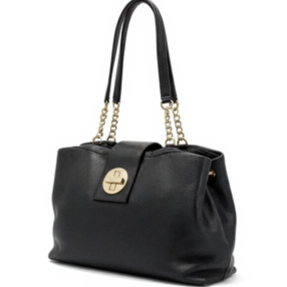 Classic Kate Spade Black Leather Chain Tote — Elegant Everyday Carry - Picture 1 of 11